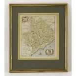 Richard Blome,A Mapp of the County of Monmouthshire ...,17th century, hand coloured map,31 x 24.5cm
