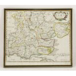 Robert Morden,Essex,late 17th/early 18th century, hand coloured map,34.5 x 41cm