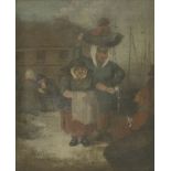 B... Davies (early 19th century)FISHERWOMEN BY A HARBOURIndistinctly signed and dated 1812(?) l.