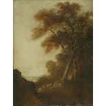 Follower of Thomas GainsboroughA WOODED LANDSCAPE WITH FIGURES AND SHEEPOil on board40.5 x 31.5cm