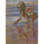 *Sue McDonagh (contemporary)GIRL AT THE BEACHSigned l.r., and dated 2006, pastel41.5 x 30.5cm*