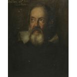 After Justus SustermansPORTRAIT OF GALILEO GALILEI, HALF LENGTHInscribed 'Galileo Obt. 1642 Titian',