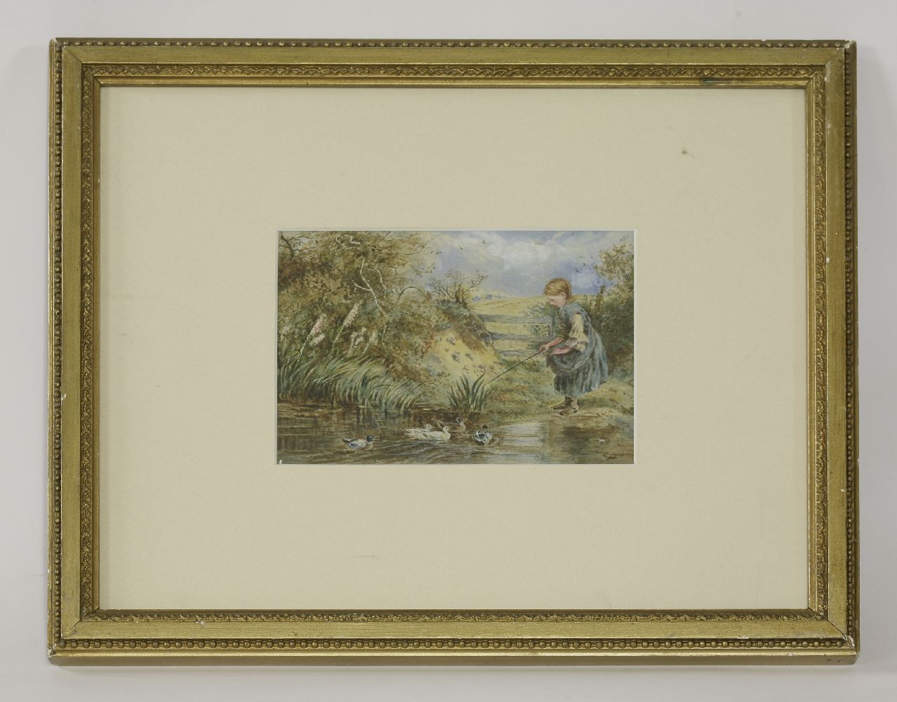 After Myles Birket FosterCHILDREN FISHING FROM A LOG BENCH;A GIRL FISHING WITH DUCKSTwo, - Image 2 of 8
