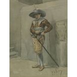 Pierre Joseph Antoine (Belgian, 1840-1913)PORTRAIT OF A YOUNG MAN, FULL LENGTH, ADJUSTING HIS