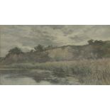 Keeley Halswelle (1832-1891)A RIVER BANKSigned with initials and inscribed 'Ely' l.l., oil on