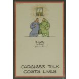 Cyril Kenneth Bird ('Fougasse') (1887-1965)'CARELESS TALK COSTS LIVES'A WWII propaganda poster31.5 x