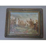A miniature of Napoleon at the Battle of Waterloo, signed Gerrard, 9 x 10.5cm