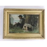 Julius Paul JunghannsCROFTER WITH A GOATSigned l.l., oil on board24 x 38cm