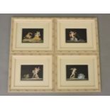 After the Antique, a set of four Pompeii coloured prints, 12 x 16.5cm