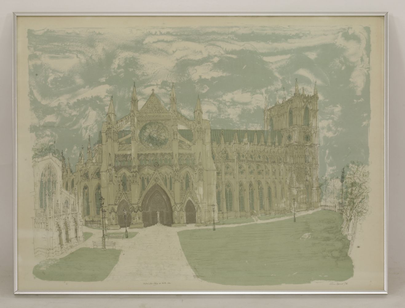 *Colin Spencer (b.1933)WESTMINSTER ABBEY, NORTH SIDELithograph, signed and dated 1966 l.r. and