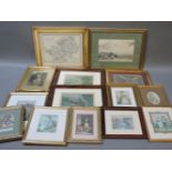 A quantity of decorative pictures and prints, to include examples after Le Blonde, two maps, etc