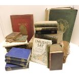 A box of old books, bibles, Illustrated London News, etc