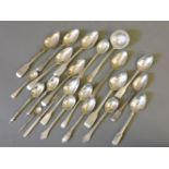 A small quantity of silver teaspoons, together with a sifting spoon