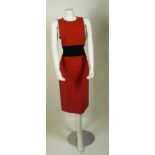 A Michael Kors red shift dress, with black central panel,a Moschino 'Cheap and Chic' pink satin