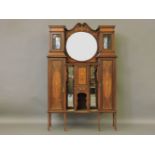 An Edwardian mahogany satinwood and inlaid display cabinet, 121.5cm wide