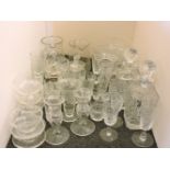A collection of Oban pattern glass ware