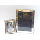 A silver photograph frame, hallmarked, and an Egyptian 925 photo frame