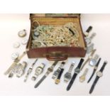 A large quantity of costume jewellery and watches, to include a ladies gold plated Gucci 3000L strap