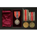 Three Faithful Service medals, George V medal awarded to Albert Edward Skerman, in original case,