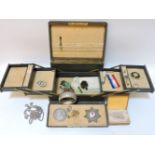 A collection of costume jewellery, to include a Victorian Masonic silver and enamelled star shaped