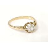 A single stone diamond ring, approximately 0.40ct, size M½