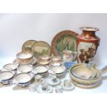 A collection of mixed ceramics, Portmeirion 'The Botanic Garden' items, modern teapots, Royal