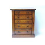A Victorian table cabinet of five graduated drawers, 39cm wide