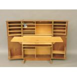 A Danish teak compactum type desk, 82cm closed, 114cm high