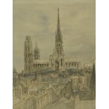*Sir Henry Rushbury, RA RWS (1889-1968)THE CATHEDRAL, ROUENSigned l.r., pen and ink and
