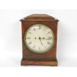A late Regency period mahogany bracket clock, with twin chain fusee movement, back plate