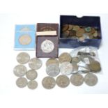 A quantity of pre decimal English coinage, to include a George VI Festival of Britain crown