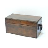 A Victorian rosewood tea caddy, 33cm wide