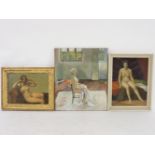 THREE NUDE STUDIESOil on canvas, panel and board