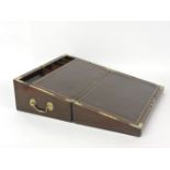 A 19th century mahogany travelling writing box, with base drawer and Bramah lock