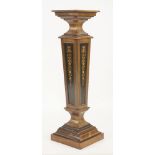 A late Victorian inlaid rosewood pedestal, damaged, 117cm high