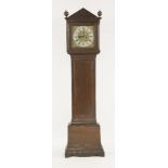 A George III oak eight day longcase clock, by Edward Hunsdon, Chelmsford, the square dial with a