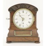 A William IV rosewood cased mantel clock, with an eight day single fusee movement and painted