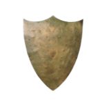 A Middle Eastern copper shield, possibly Turkish, 92cm high