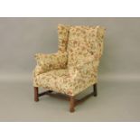 Early 20th century wing back armchair, 78cm wide