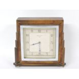 A Mappin & Webb walnut mantel clock, 16.5cm high