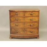 A Victorian mahogany bowfront chest of drawers, 108cm wide