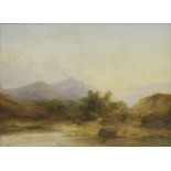 Circle of Joseph Horlor (1809-1887)FIGURES BY A POOL IN A MOUNTAINOUS LANDSCAPEOil on canvas56 x