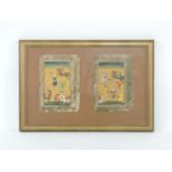 Persian SchoolARCHERS AND HORSESA pair, gouache, mounted under a single frameImage 22.5 x 13.5cm