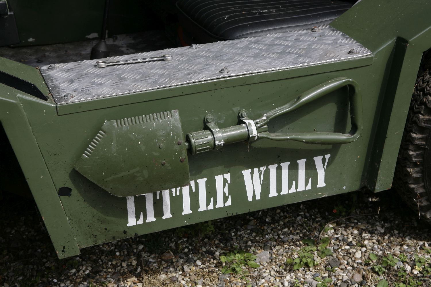 An Anderson kit car,originally registered as a 1966 Morris Mini convertible, with green army livery, - Image 9 of 10