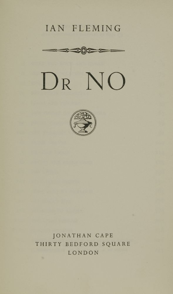 FLEMING, Ian:1. Dr No. Cape, 1958, 1st edn. (with the dancing girl silhouette on the front board and - Image 2 of 2