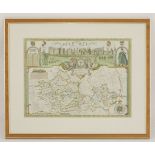 John Speed,Barkshire Described,17th century hand coloured map,39 x 51cm