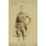 CHURCHILL, W S:Early signed photograph,Almost full length, showing Churchill in uniform; albumen