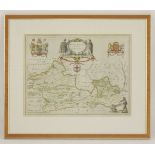 Robert Morden,Barkshire,18th century hand coloured map,36 x 42cm, andJohn Bleau,Bercheria