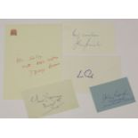 BRITISH POLITICIANS:Signed cards, etc.,Including: Tony Benn; Kenneth Clarke; John Smith; John Lynch;