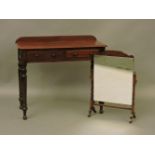 A Victorian side table, and a walnut dressing table mirror